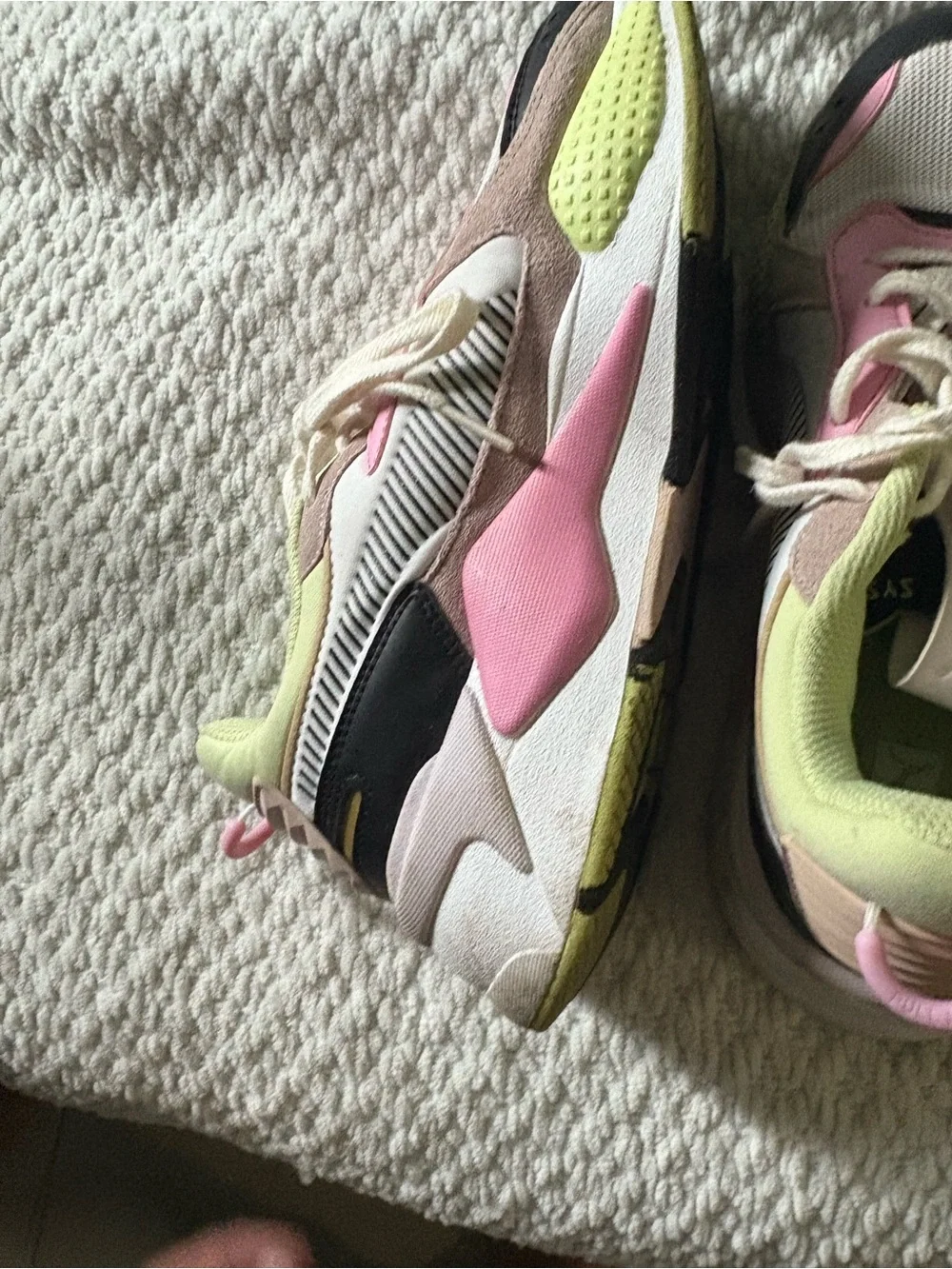 Puma Women's Multicolor Sneakers in Pink, Lime & Beige
